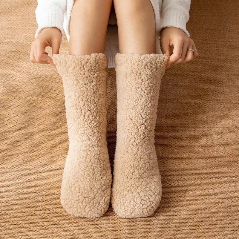 Thickened Winter Women Thermal Cashmere Socks Floor Socks Women'S Carpet Home plus Socks Velvet Sleep Socks Slippers Leg Cover