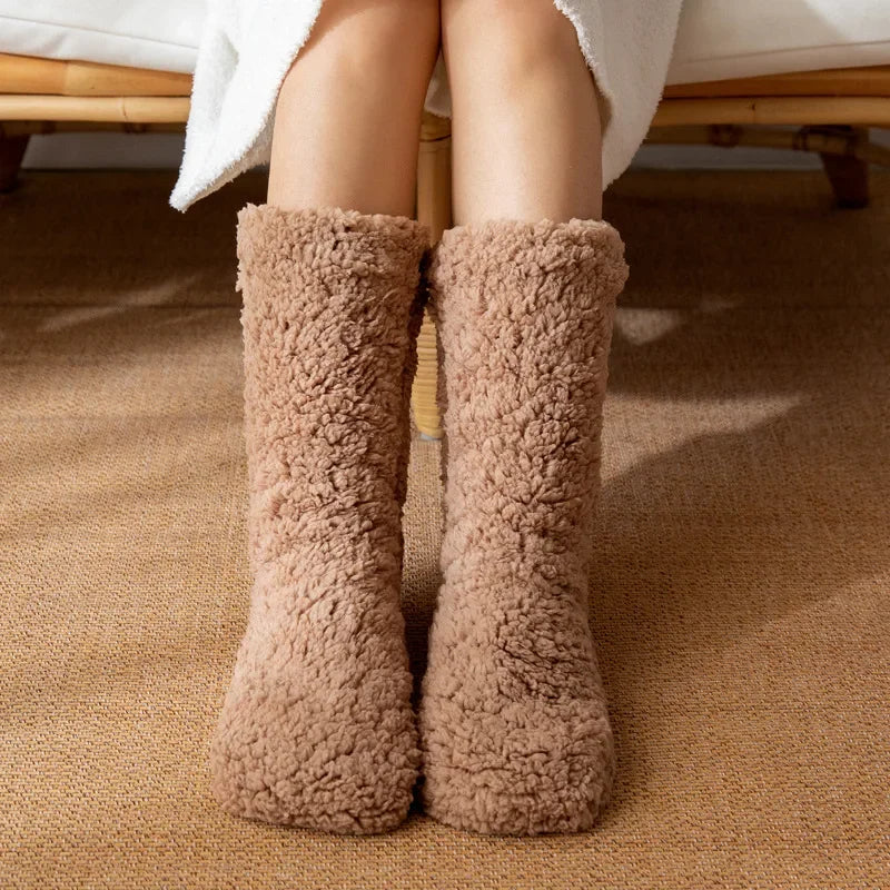 Thickened Winter Women Thermal Cashmere Socks Floor Socks Women'S Carpet Home plus Socks Velvet Sleep Socks Slippers Leg Cover