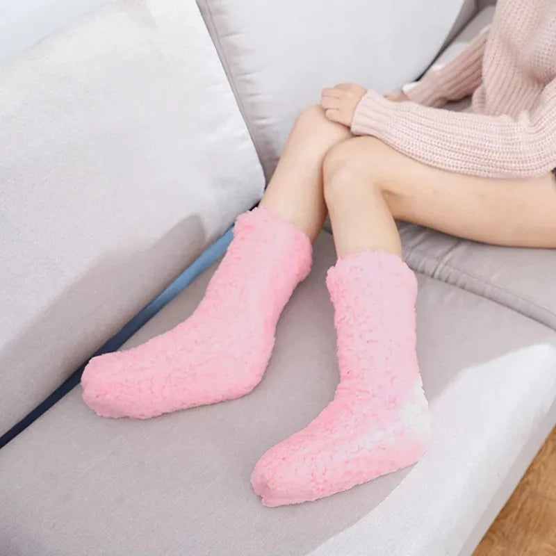 Thickened Winter Women Thermal Cashmere Socks Floor Socks Women'S Carpet Home plus Socks Velvet Sleep Socks Slippers Leg Cover